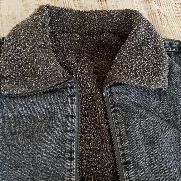 Thick Fur Jeans Jacket- New - Picture 3 of 4